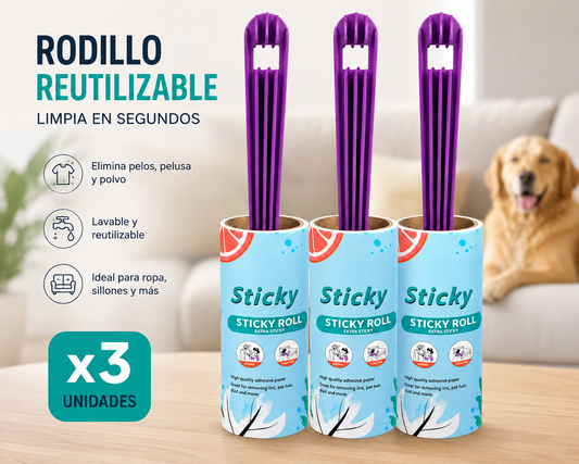 Rodillo Quitapelos Reutilizable | Pack x3